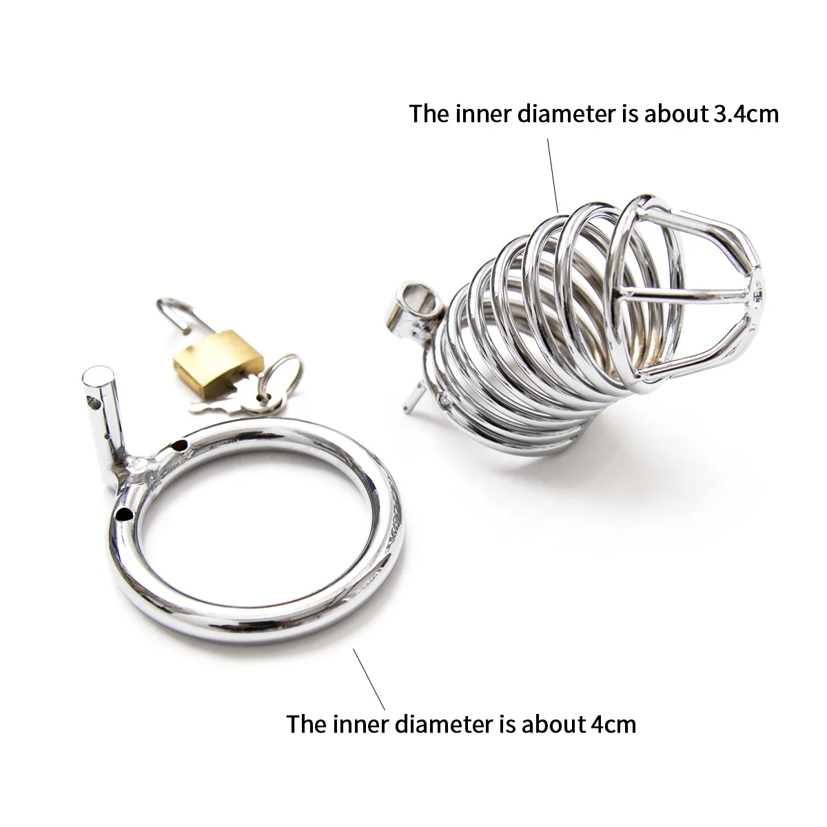 Padlock Spiral Cock Ring Sleeve Male Chastity Device Cage Cock Ring BDSM Male Adult Sex Toys