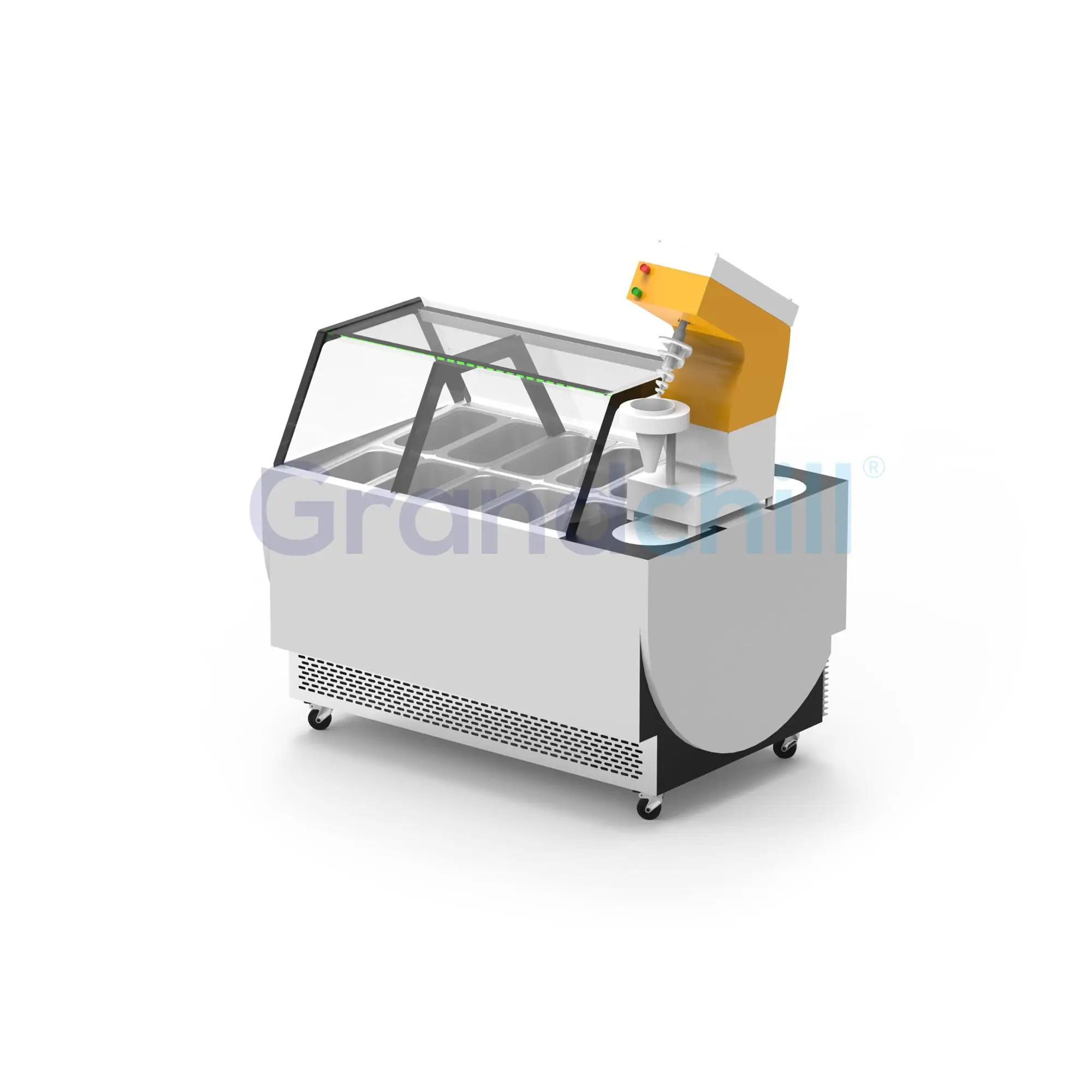 GC-IDA10 10 Pans Gelato Ice Cream and Fruit Display Counter Freezer