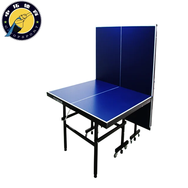 Indoor single folding tennis ping pong table with small wheel