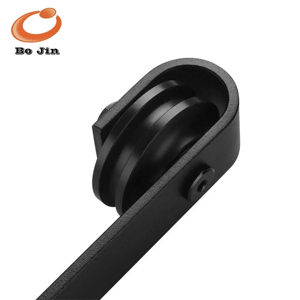 
Black Bottom Barn Door Floor Guide With Stay Roller Adjustable for Barn Door Hardware 