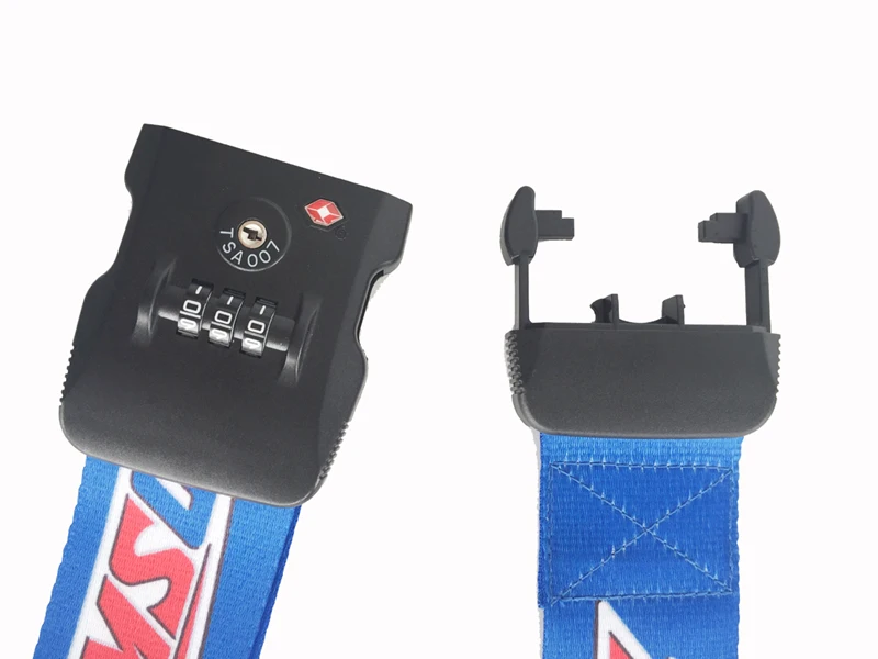 Prime Quality Promotional Customized Logo Adjustable Travel Luggage Strap with TSA Lock