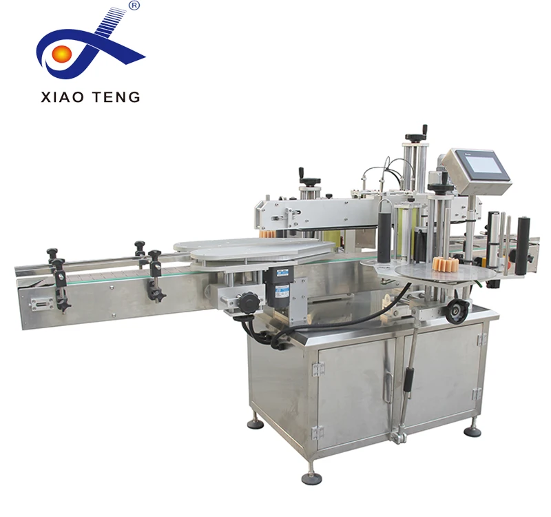 Automatic square bottle bopp label two side labeling machine