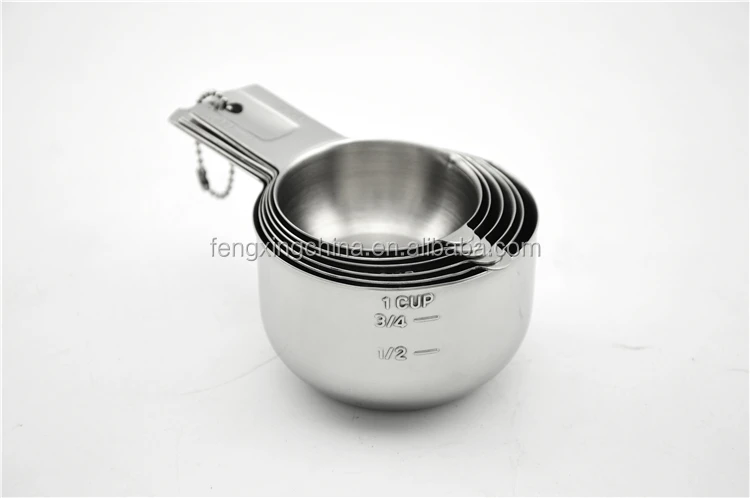 Amazon Top Seller Food Grade Stainless Steel Measuring Cups Set of 6
