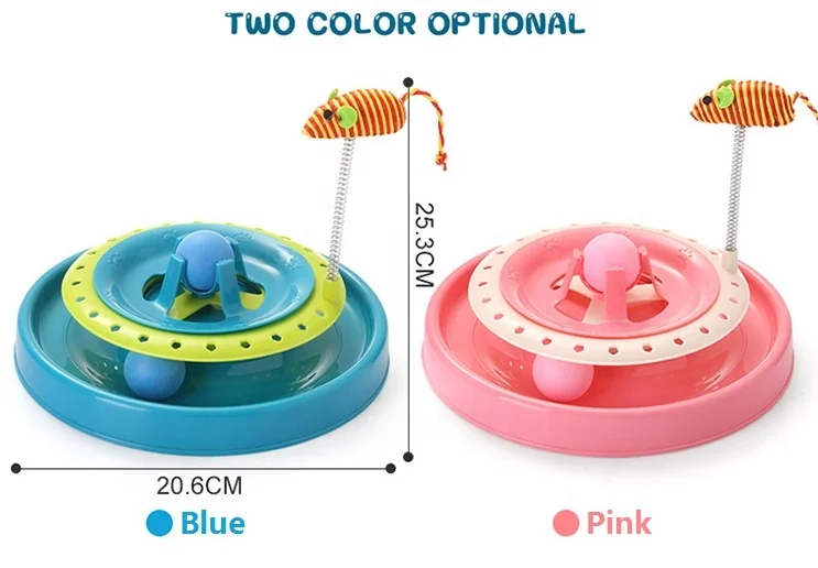 Hot Sale Funny Tower of Tracks Cat Toy with Mouse Pet Sleeping Breathing Game Cat Teaser Toy