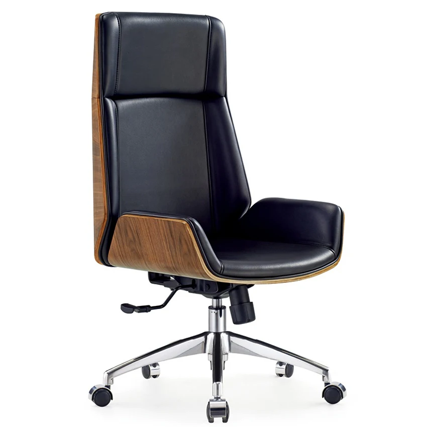 Modern office meeting room reception leather guest visitor chair with armrest