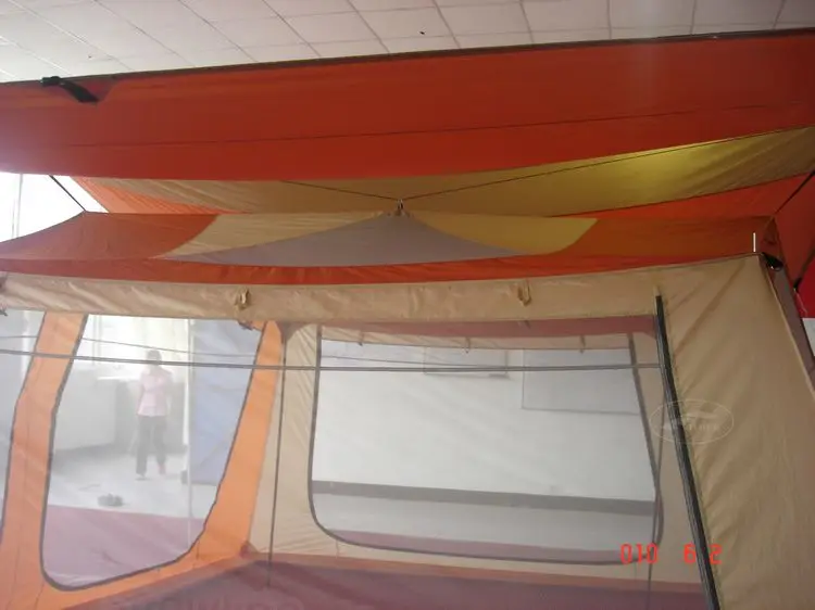 Large Screen Cabin Tent Mosquito Proof with Beach Sunshade  Tarp Webbing Strap Padded Reinforced Corners Recycled RPET Fabric
