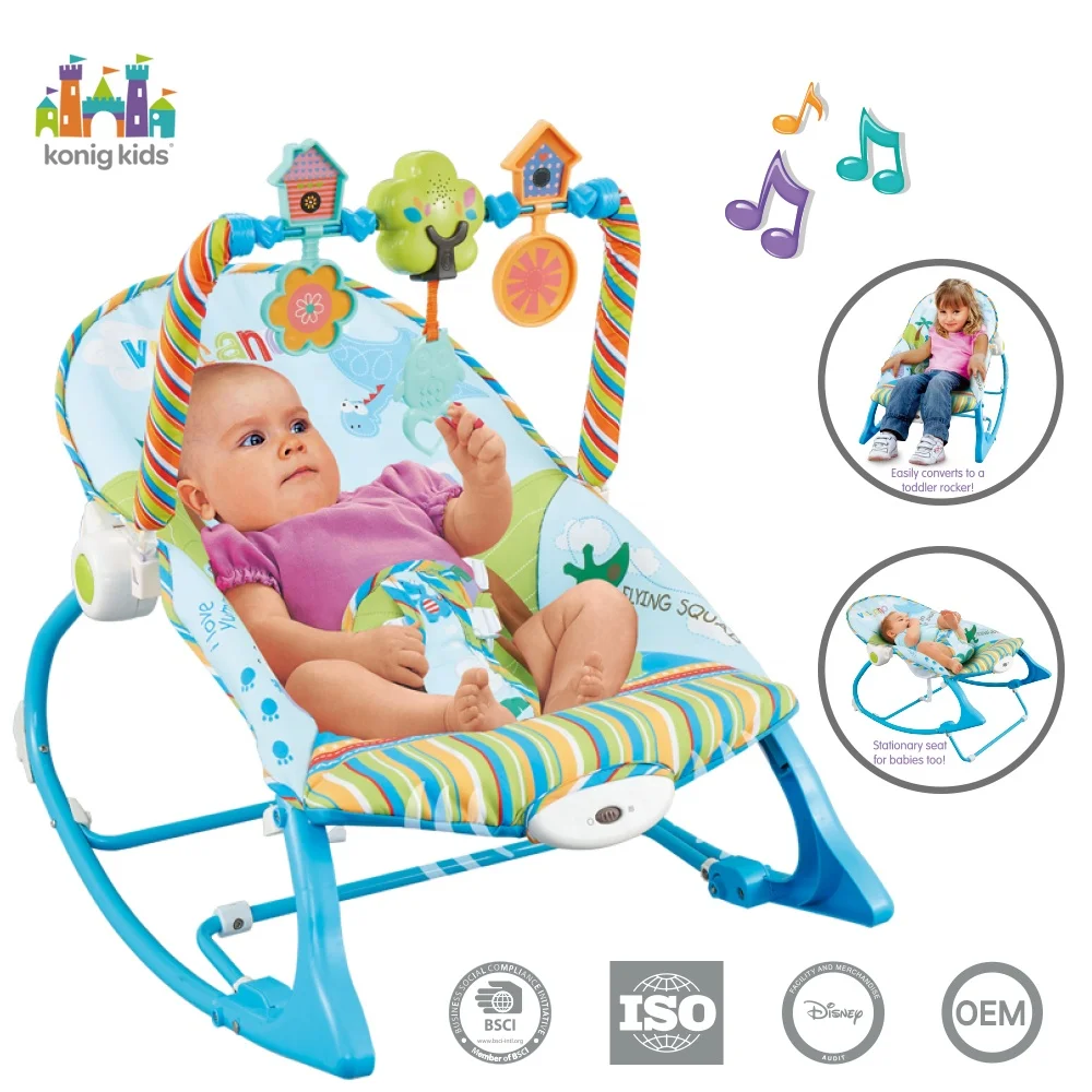 
Konig Kids Safety Rocker Chair Vibrator Musical Baby Bouncer For Infants 
