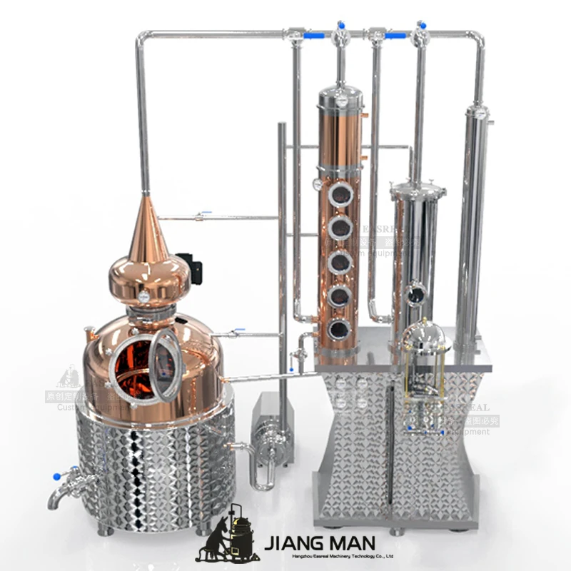 400 L Alcohol Processing Equipment Copper Pot Still Distillation Machine Steam Heating Wine Distiller