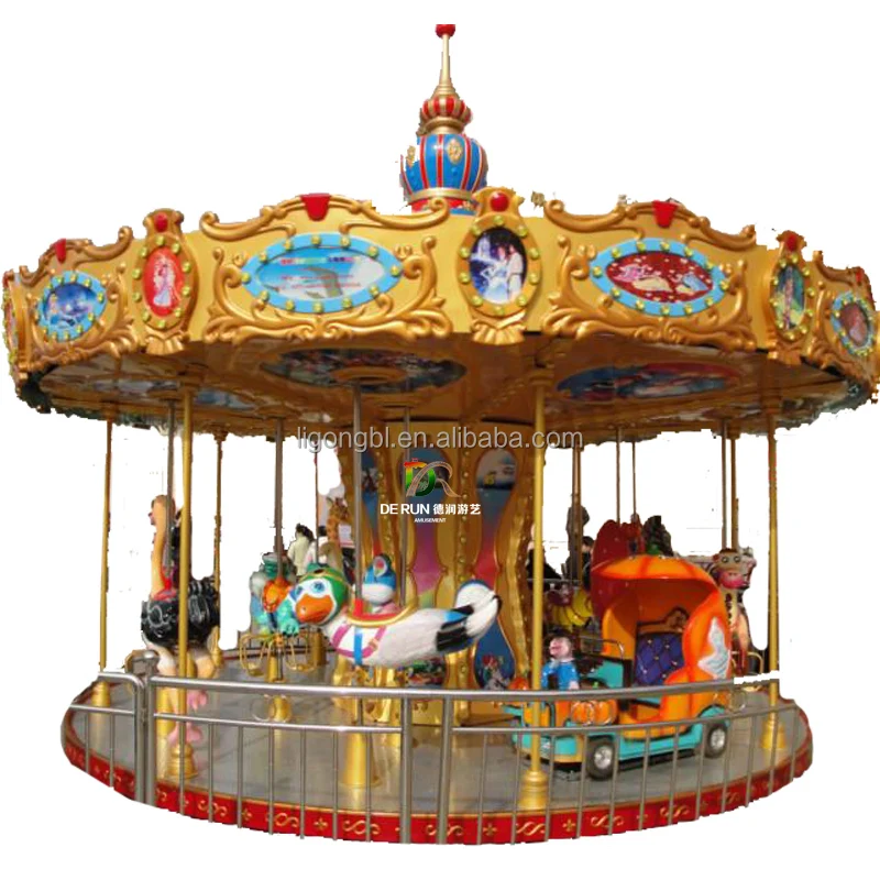 Video Available!!! DERUN RIDES coin operated merry go round kids carousel