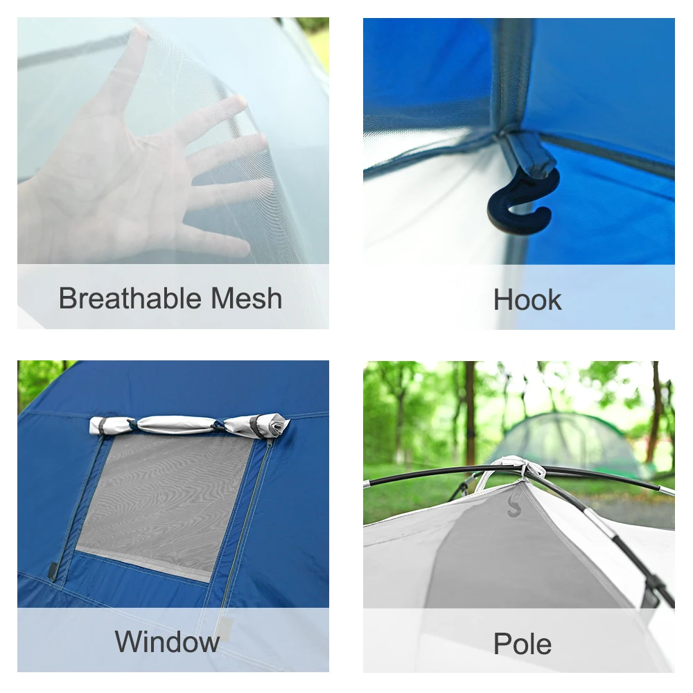 Portable Outdoor Tents for Camping 3-4 Person Glamping Waterproof  Tents
