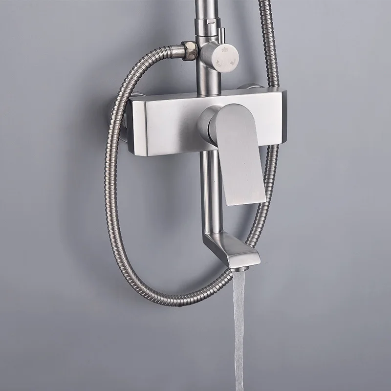 Hotel Wall Mounted Rain Shower Faucet Bath & Shower Faucets High Quality SS 304 Stainless Steel Ceramic Modern Contemporary