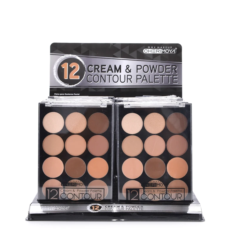 OEM Private Label Cheap Facial Makeup 12 Colors Cream Powder Contour Palettes
