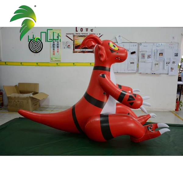 Sitting Red Dragon Inflatable Guilmon Cartoon Toy From Hongyi