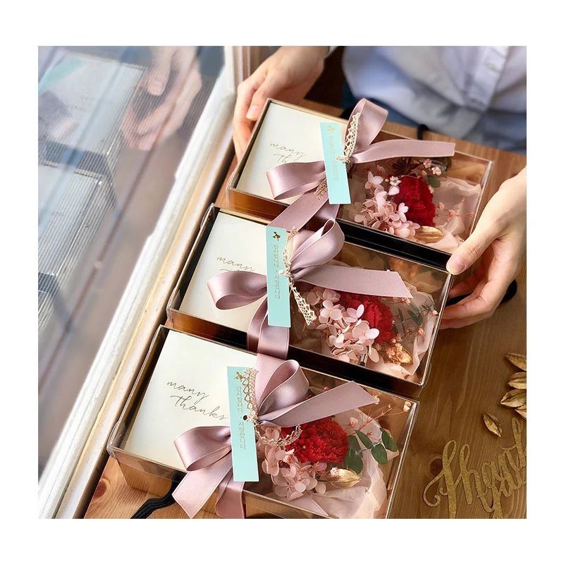 Wholesale simple fashion waterproof paper bouquet decoration soap flower gift box