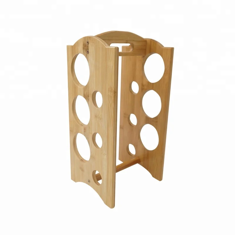 Bamboo Wine storage Rack Countertop 6 bottle Living Room Wine Accessories barware wine holder Assembly Required