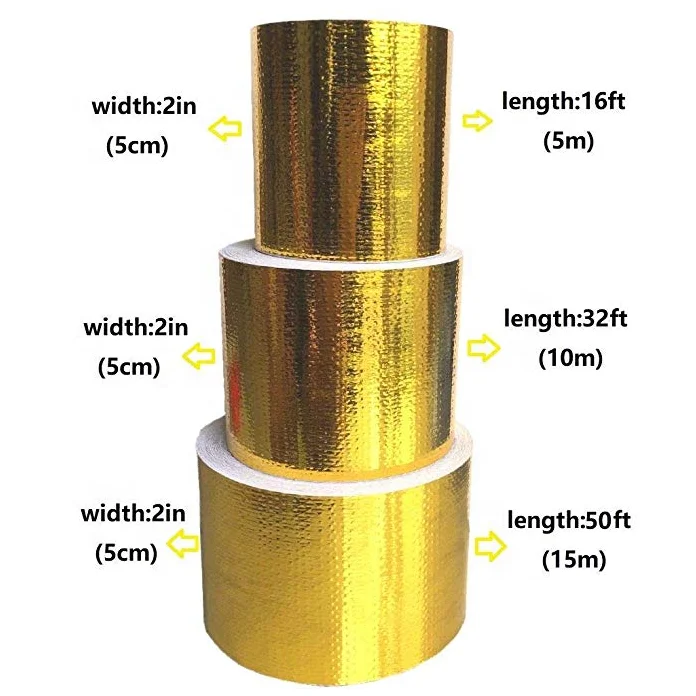 
Accept OEM Affordable Price Reflect Self Adhesive Gold Tape for Engine Heat Insulation 