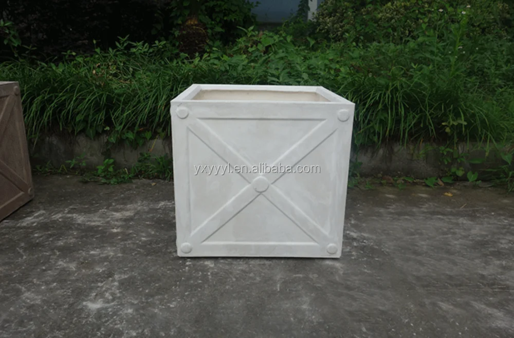 Square Fiberglass Cross Planter