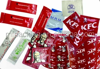 food grade paper aluminum foil packet Aluminium/alu foil wrapping chocolate Alcohol Swabs butter Salt Sugar