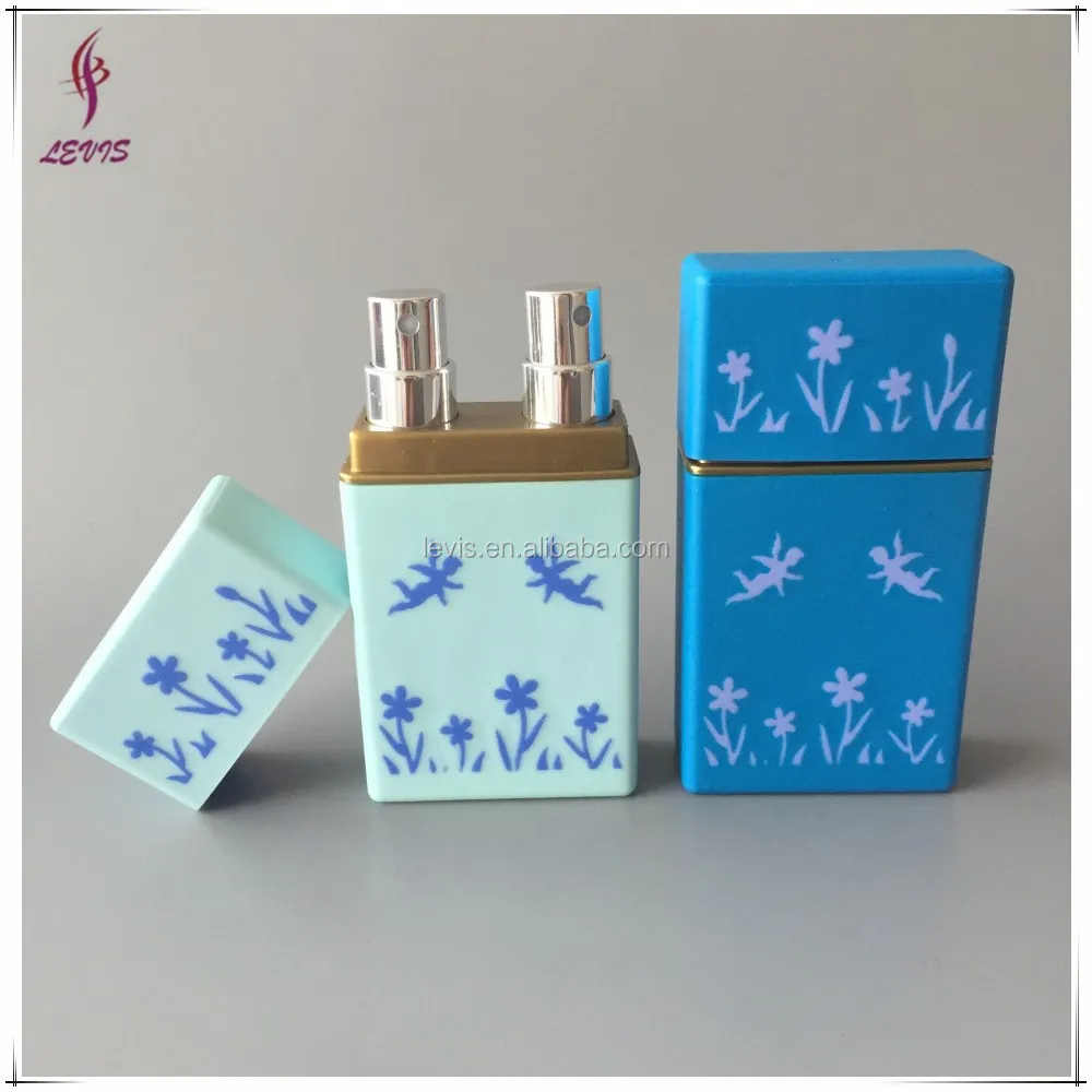 New design fancy perfume plastic dual chamber spray bottle