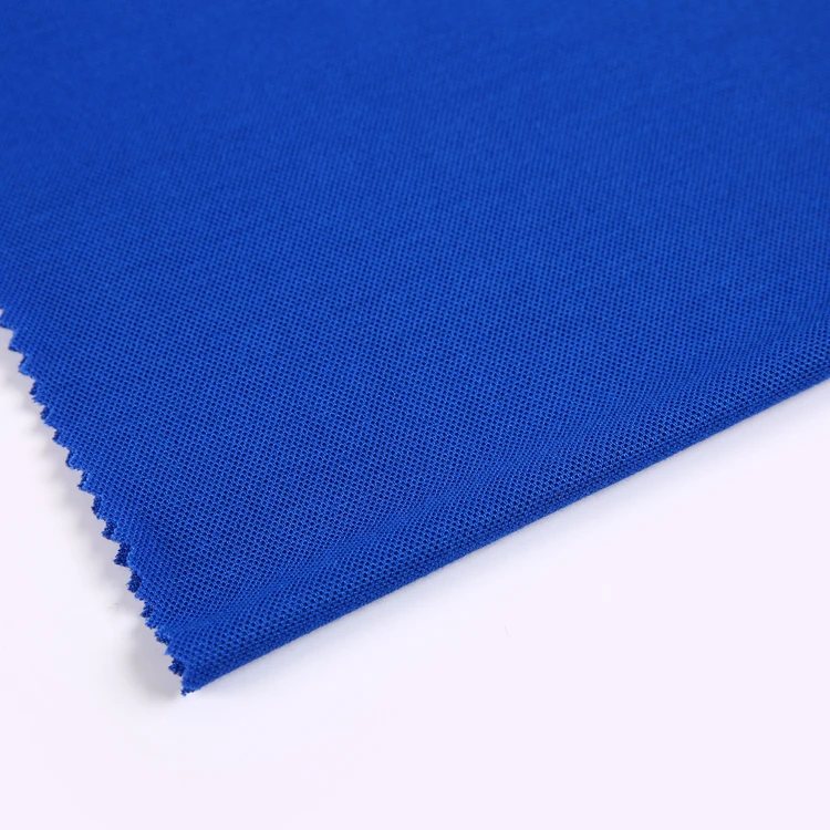 New design single jersey blended 100% polyester bird eye pique knitted fabric