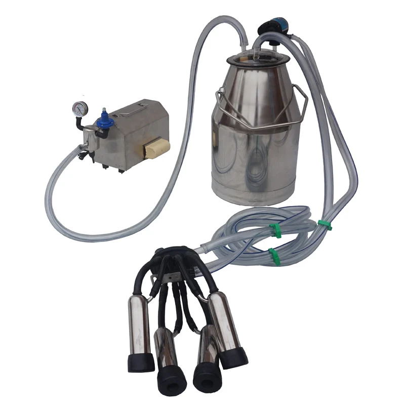25L stainless steel 304 single bucket vacuum pump cow milking machine