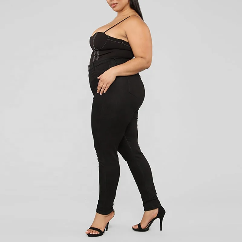 Gallus Plus Size Embroidery Black Overbust Top Sexy Bodysuits For Women