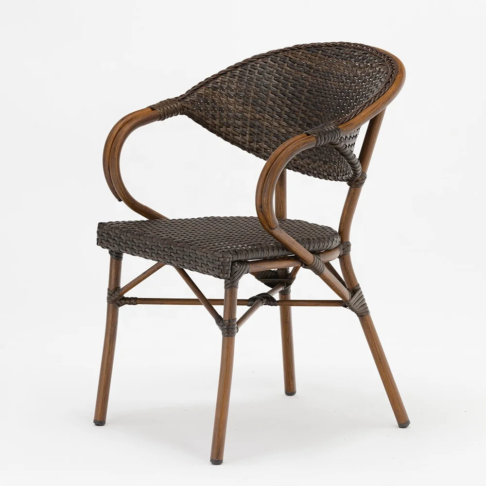 High Quality Rattan/wicker French Cafe Bistro Chair With Table Set Popular Outdoor Garden Rattan Furniture
