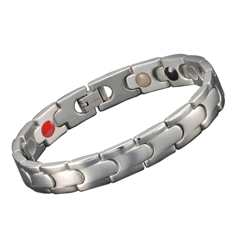 Titanium Steel Magnetic Therapy Healthcare Germanium Couple Bracelet 2000 Gauss