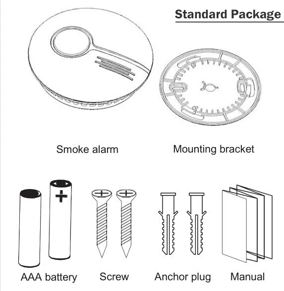 
En14604 Standard Alone Wireless Smoke Sensor Optical Smoke Detector With Dustproof 