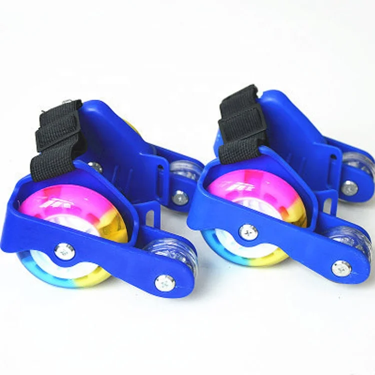 4 Wheels Kids Adjustable Flashing Heel Skates Roller Shoes