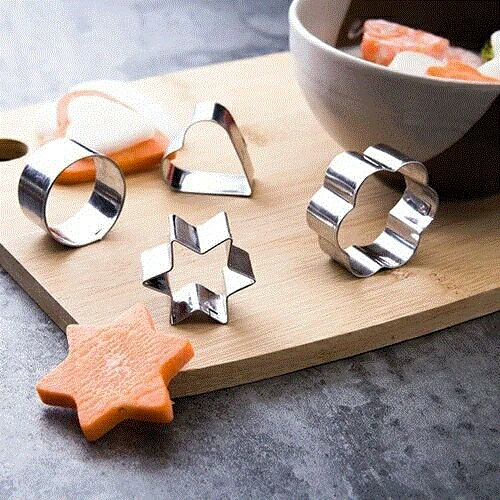 Форма для печенья из нержавеющей стали с круглыми звездами и цветами и сердцем