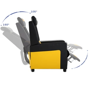 
Cheap Wholesale Price PU Leather Cafe Bar Sofa Yellow Color Recliner Sofa for Living Room 