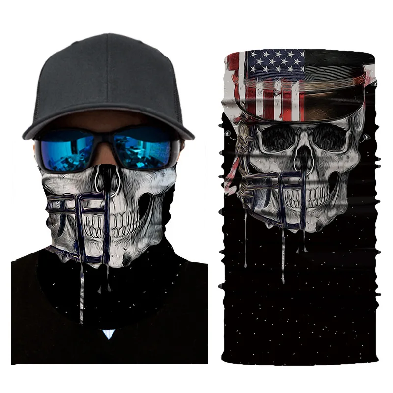 face shield neck gaiter anime triangle printed bandana tubular