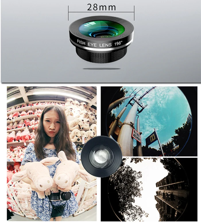 LIGINN amazon top seller 3 in 1 lens kit 198 degree fish eye 0.36x wide angle for iphone samsung smartphones