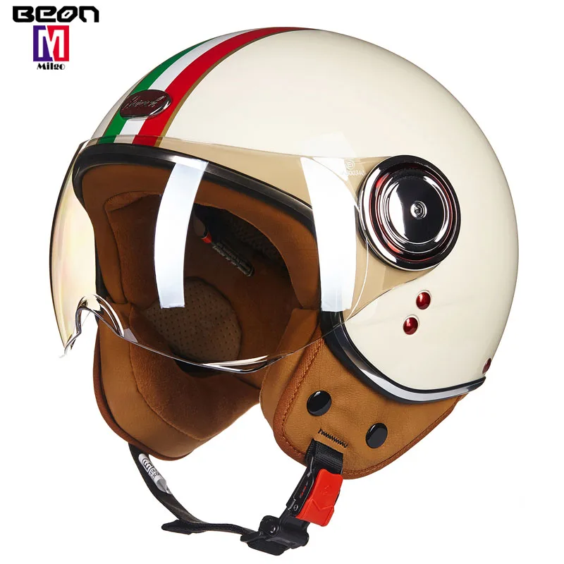 Винтажные мотоциклетные полушлемы B110, мотоциклетный велосипедный прогулочный скутер, туристический пилотный шлем, открытое лицо для водителя Harley (60824856064)