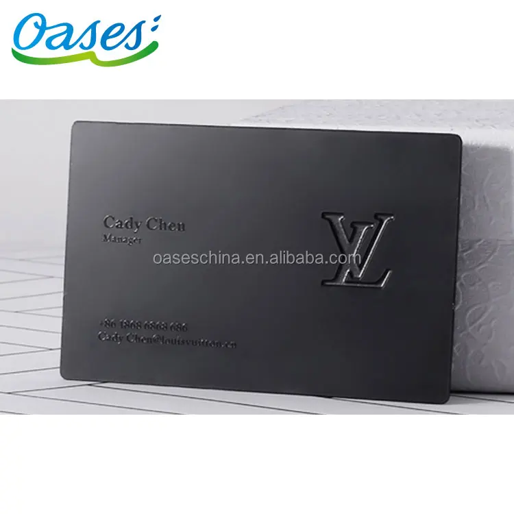 Custom black metal steel business gift card