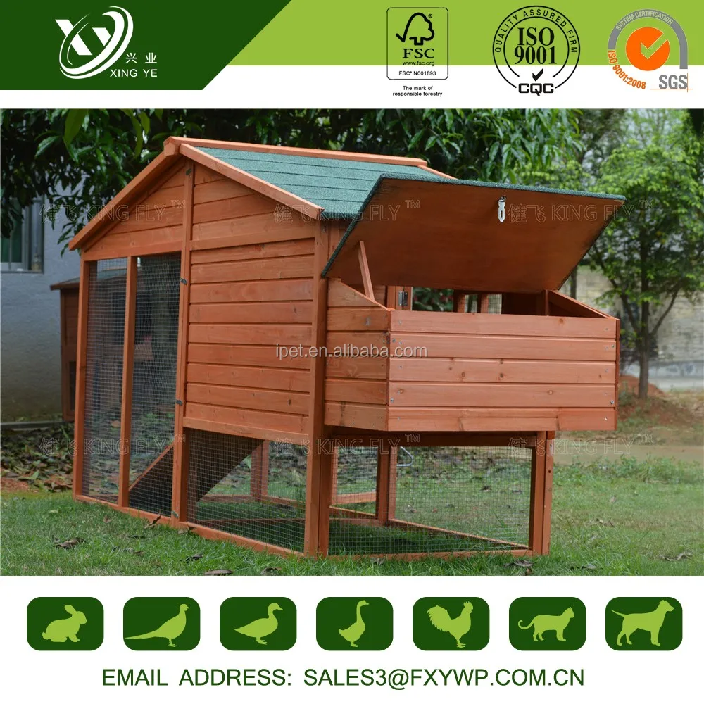 Best Price Durable Bamboo Wooden Chicken Coop With Feeder