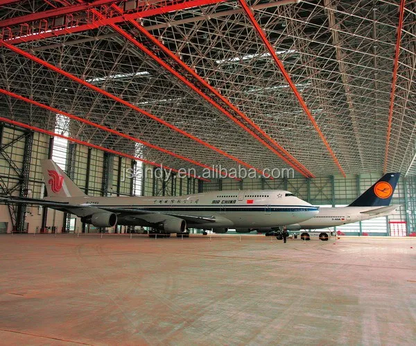 Steel structure large span space frame hangar design