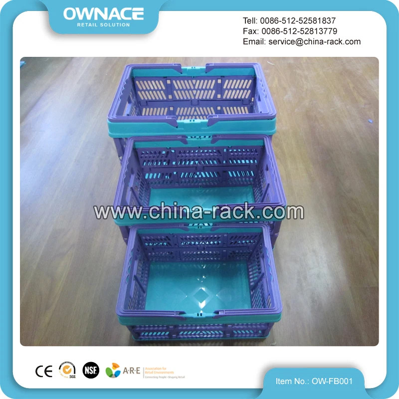 Factory Price Customized Foldable Mini Shopping Basket With Wheels for Cosmetic Shops
