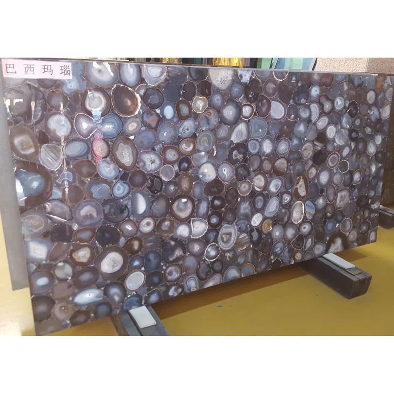 Бразильский украшения стены коричневый полудрагоценный камень большой агат плиты