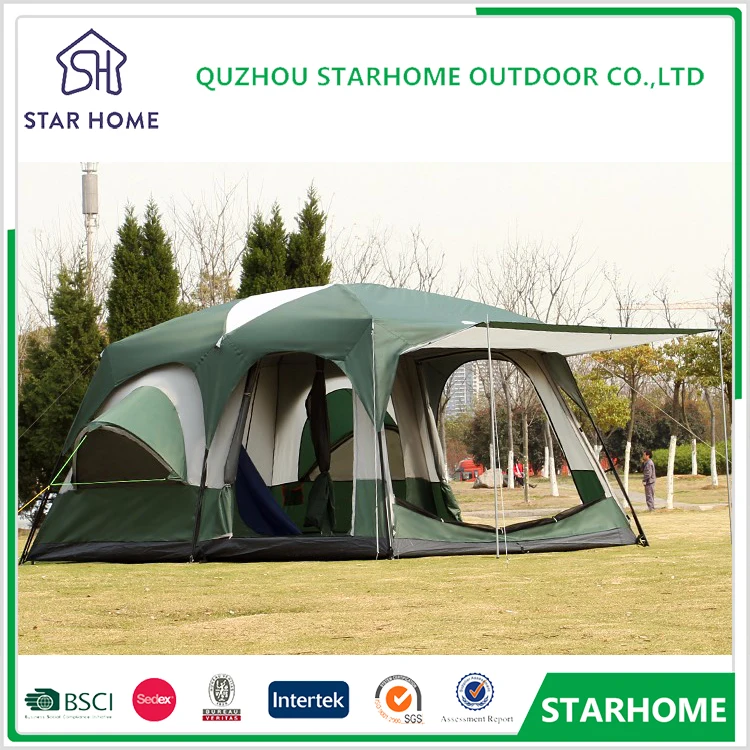OEM 5 -8 people Iron pole big outdoor double layer 215cm height party family camping tent