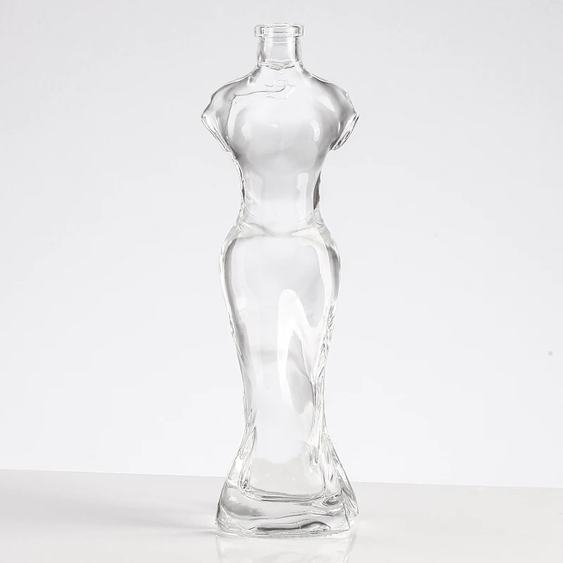 Woman Body Shape Unique Liquor Glass Bottle Wholesale Empty Glass Bottle