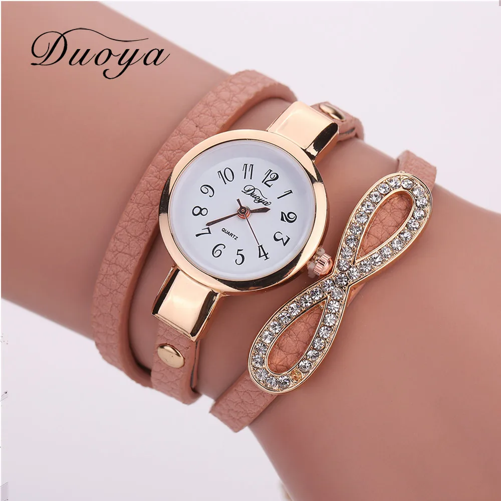 Duoya Brand beautiful Watches For Women Leather Strap Braided Bracelet girl Watch