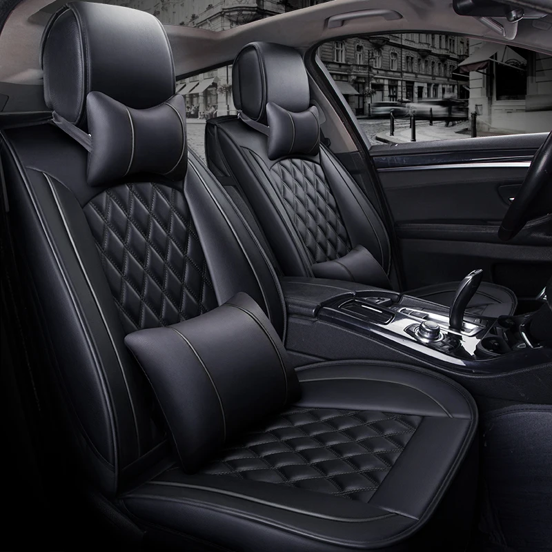 Free shipping 5D Full Set Four Season Leather Car Seat Cover Fit all 5 seater Car models with Factory Price