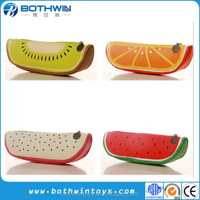 
Customized anime fruit style plush kiwi food pencil case 