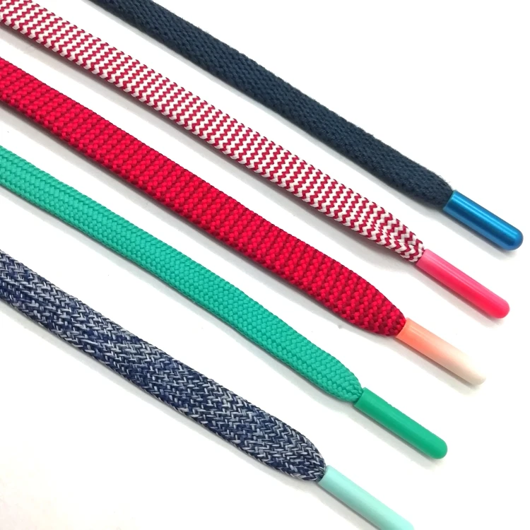 Оптовая продажа цветных плоских шнурков на завязках для толстовок и