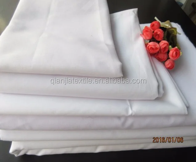 Factory price woven 100% cotton white fabric in roll