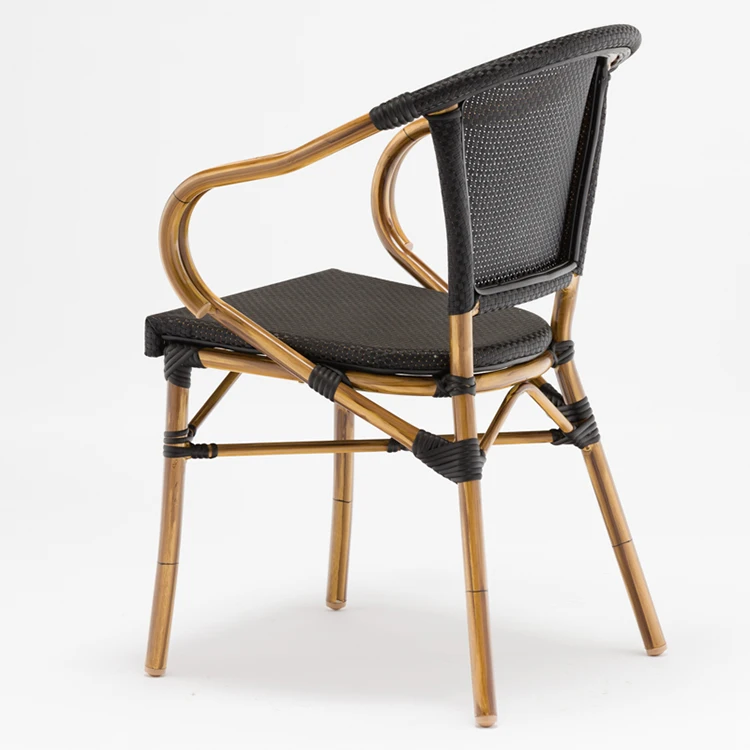 Стул из натурального бамбукового волокна с алюминиевой рамой и сиденьем из полиэстера Teslin