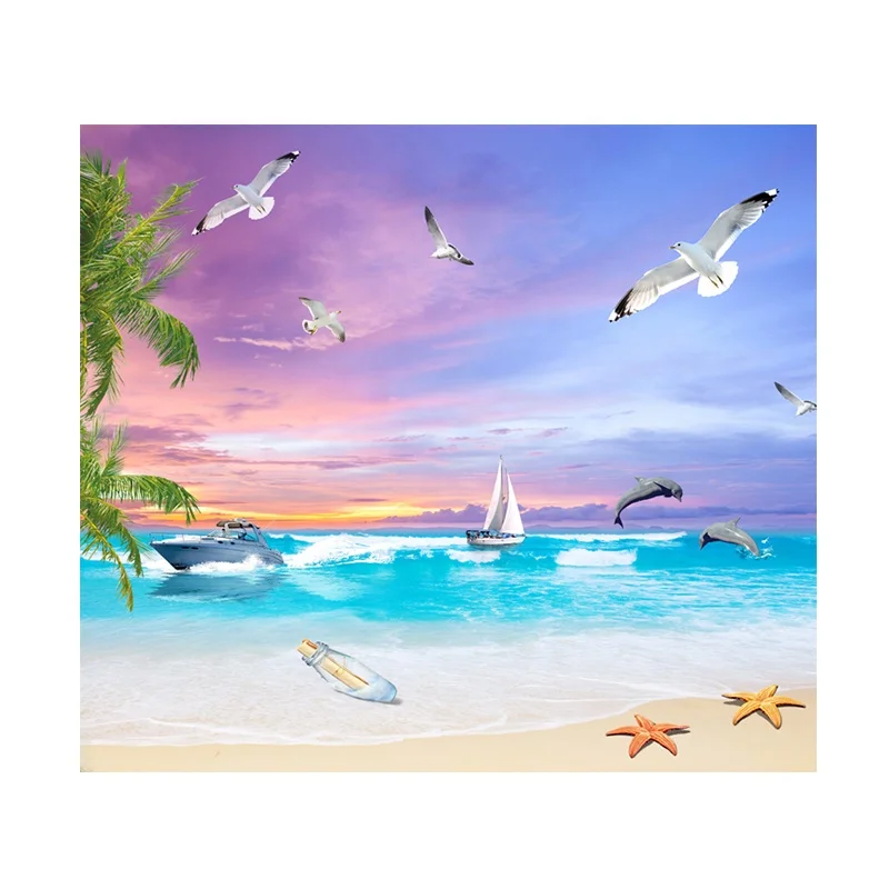 Sea Floor Home Wall Paper Custom Printed Mural Sky for Kids Room