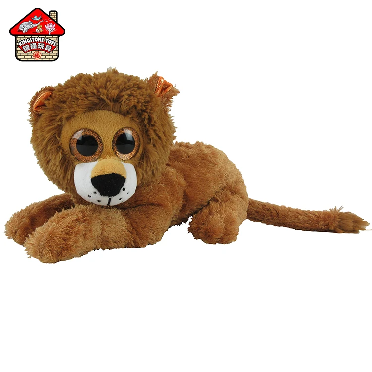 Lovely lying posture plush lion wild animal lion stuffed toy with big eyes